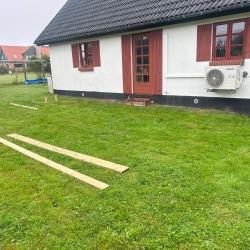 begyndelse på træterrasse