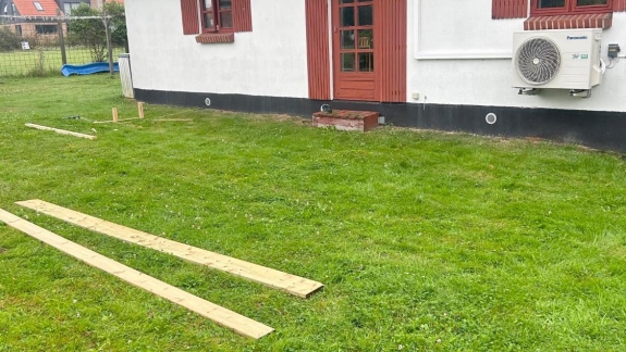 begyndelse på træterrasse